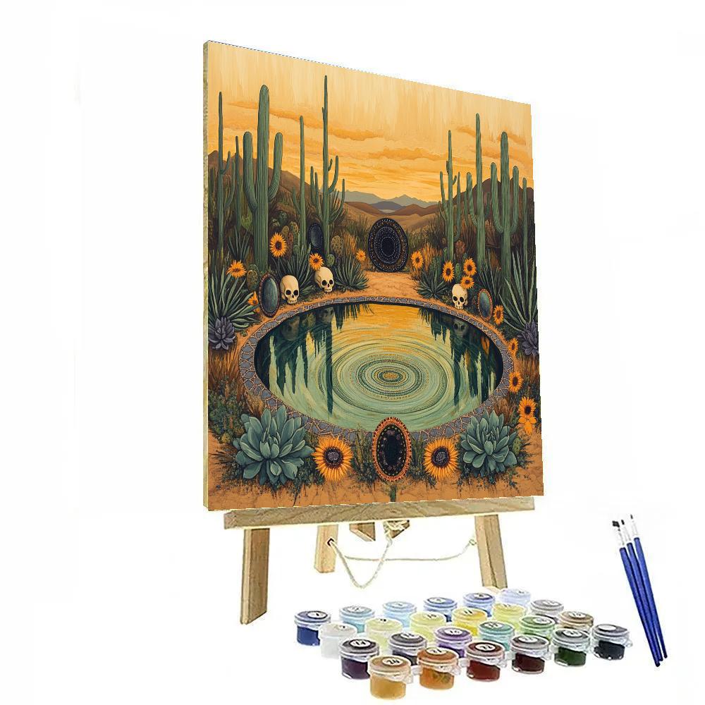 Frida Kahlo Inspired Desert Mirror Painting by numbers kit