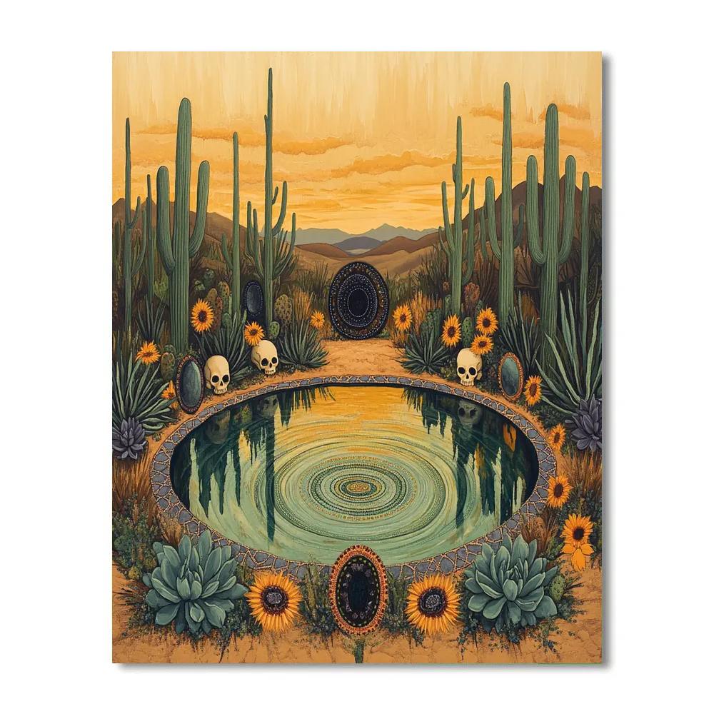 Frida Kahlo Inspired Desert Mirror Painting by numbers kit