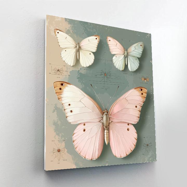 Leonardo Da Vinci Inspired Butterfly Mosaic Painting by numbers kit