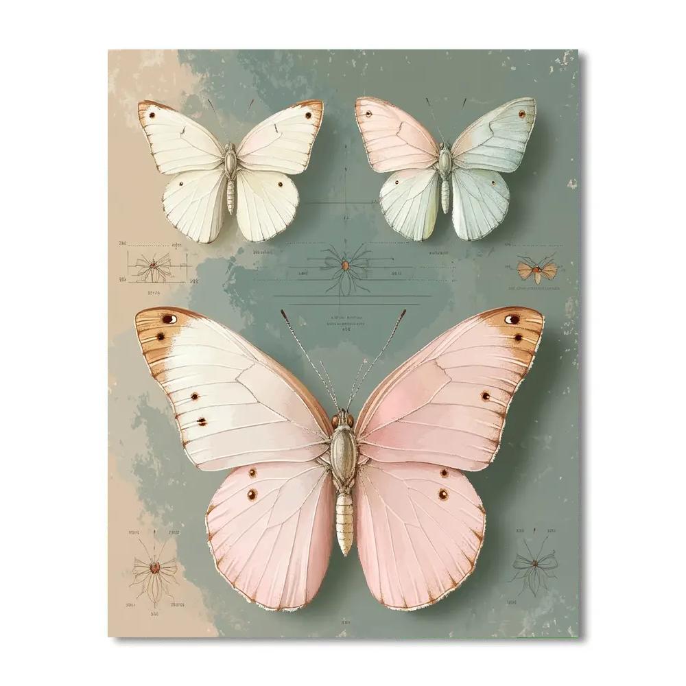 Leonardo Da Vinci Inspired Butterfly Mosaic Painting by numbers kit