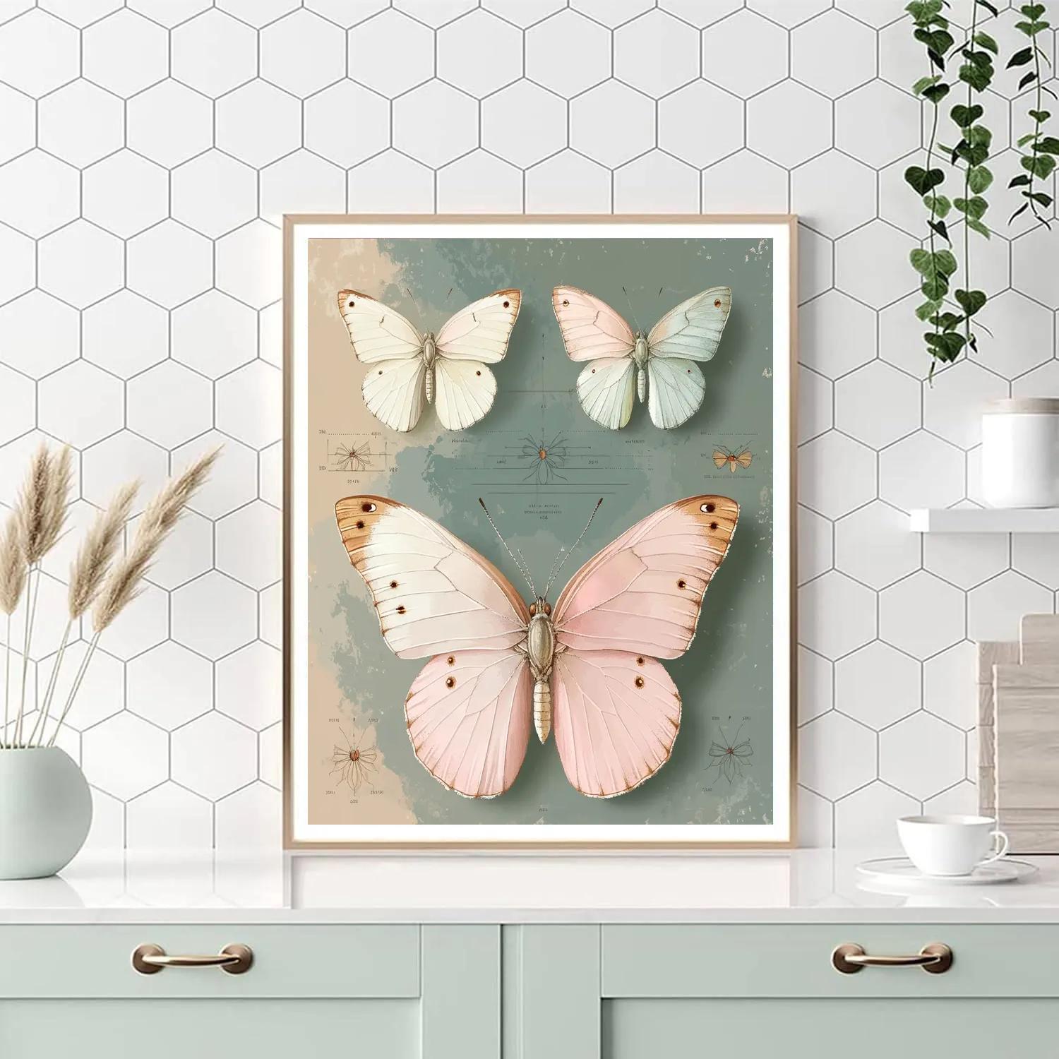 Leonardo Da Vinci Inspired Butterfly Mosaic Painting by numbers kit