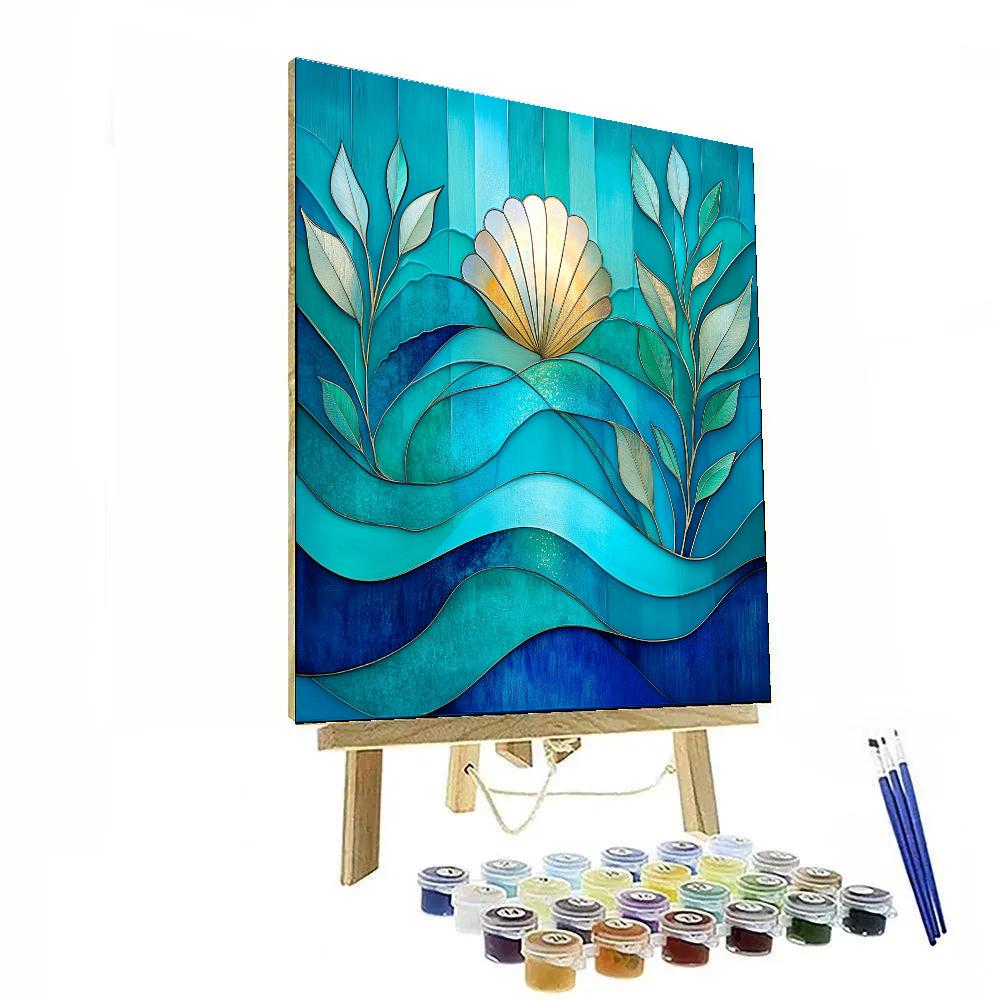 Alphonse Mucha Inspired Ocean Of Ornament paint by number