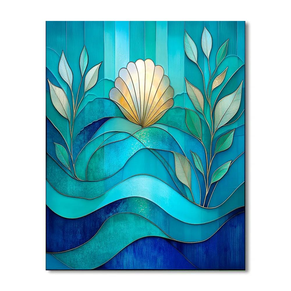 Alphonse Mucha Inspired Ocean Of Ornament paint by number