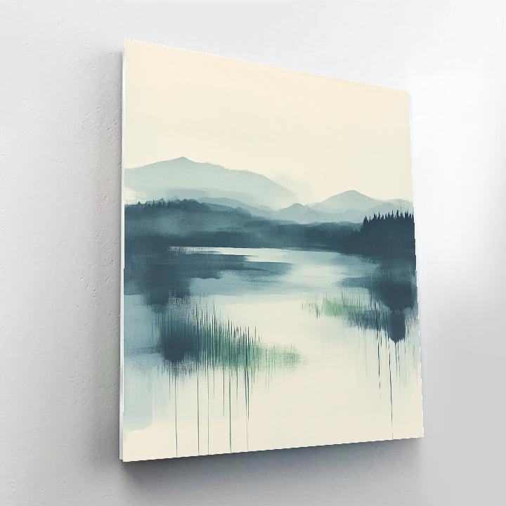 Zhao Mengfu Inspired River Of Quiet Ink Paint by numbers art