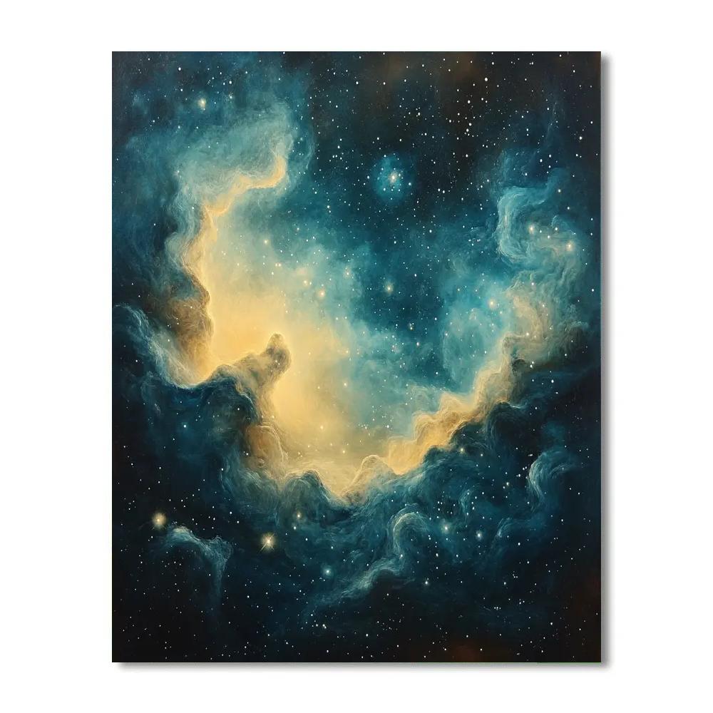 Leonardo Da Vinci Inspired Cosmic Nebula Patterns DIY paint by numbers