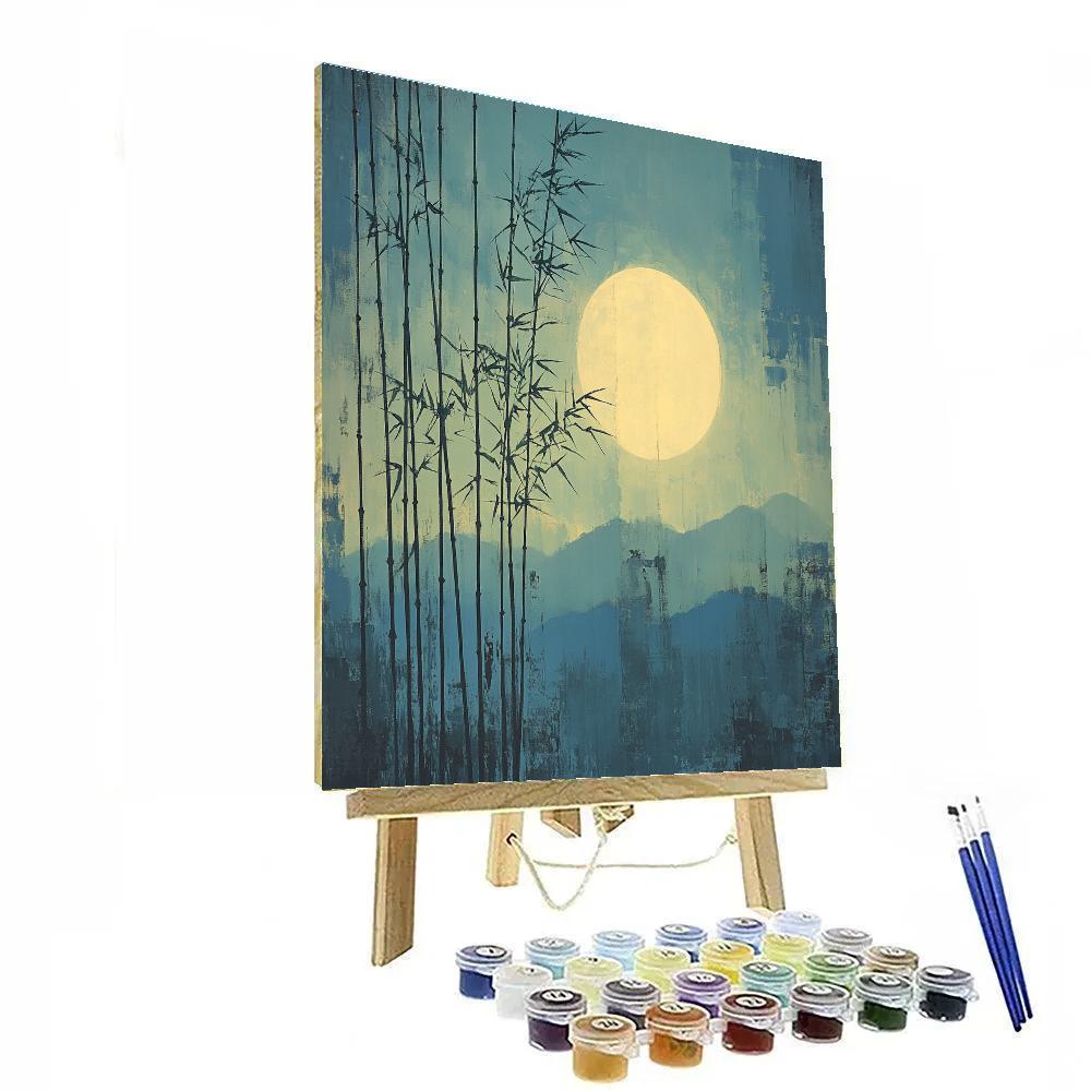 Zhao Mengfu Inspired Moonlit Bamboo Melody Number painting