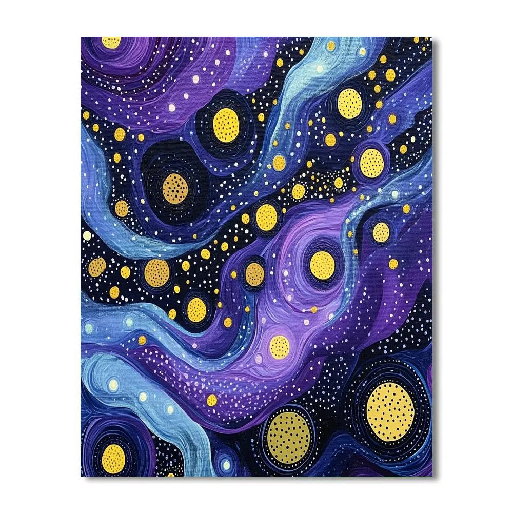 Yayoi Kusama Inspired Nebular Reverie paint by number