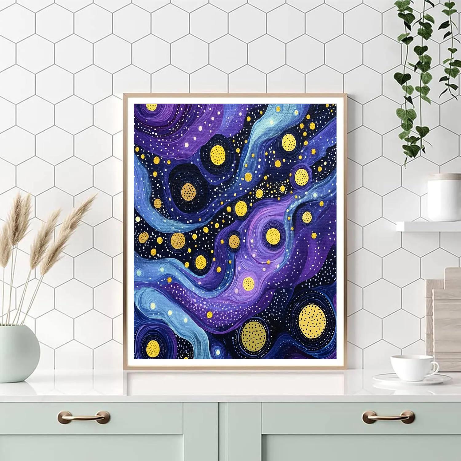 Yayoi Kusama Inspired Nebular Reverie paint by number