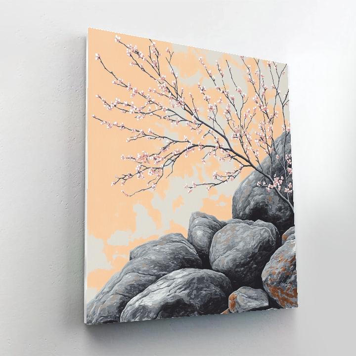 Zhao Mengfu Inspired Autumn Rock And Plum Harmony painting number kit