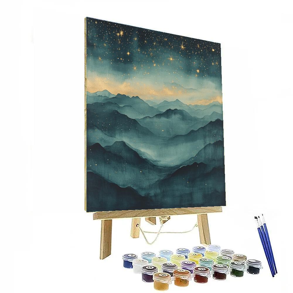 Zhao Mengfu Inspired Mist And Celestial Brush painting number kit
