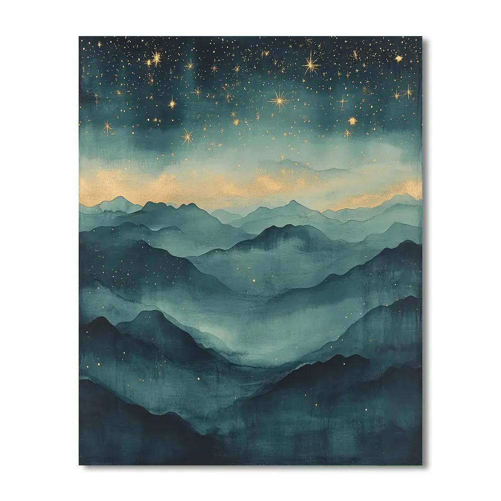 Zhao Mengfu Inspired Mist And Celestial Brush painting number kit