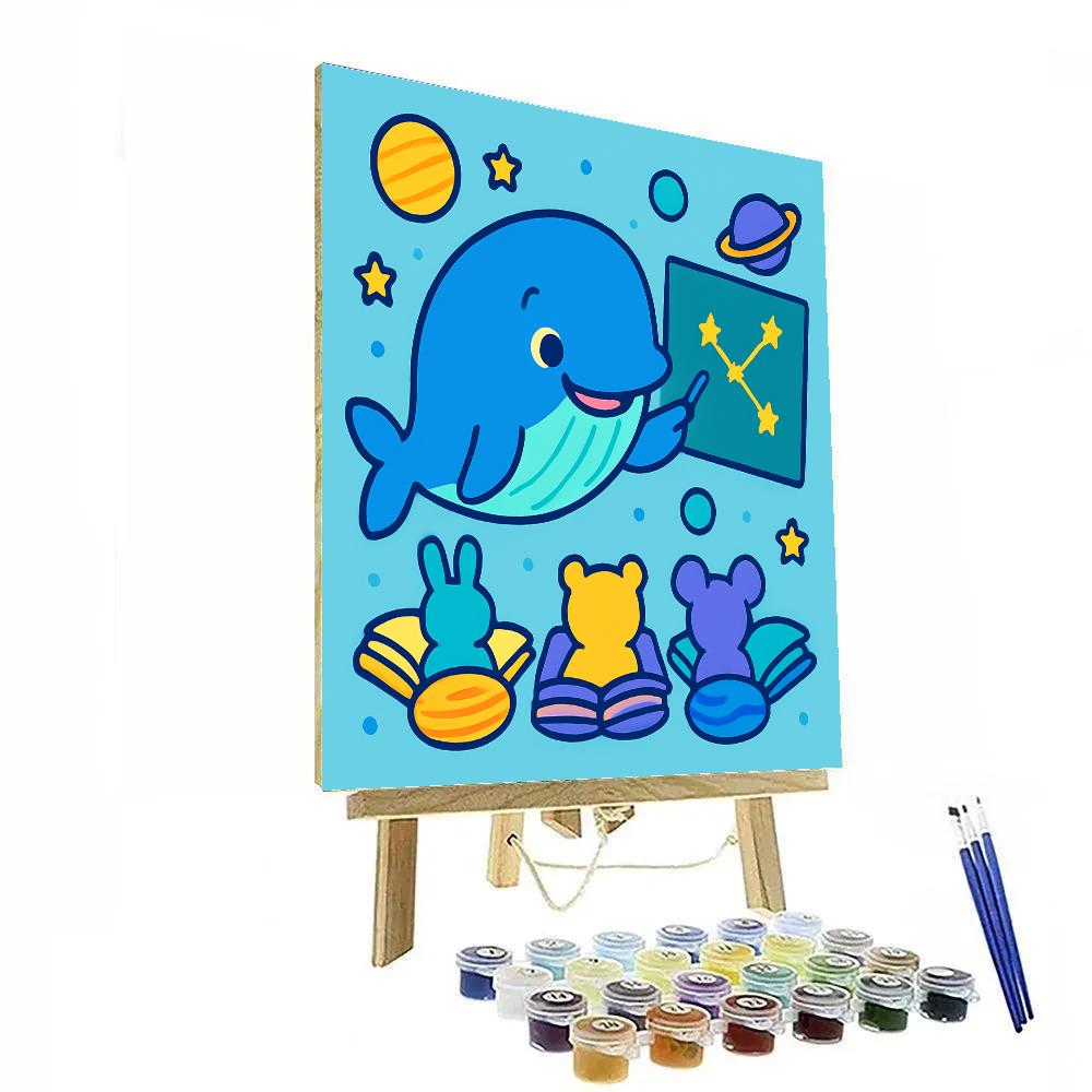 Starry Whale Classroom Paint by numbers art
