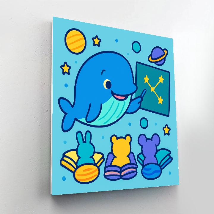 Starry Whale Classroom Paint by numbers art