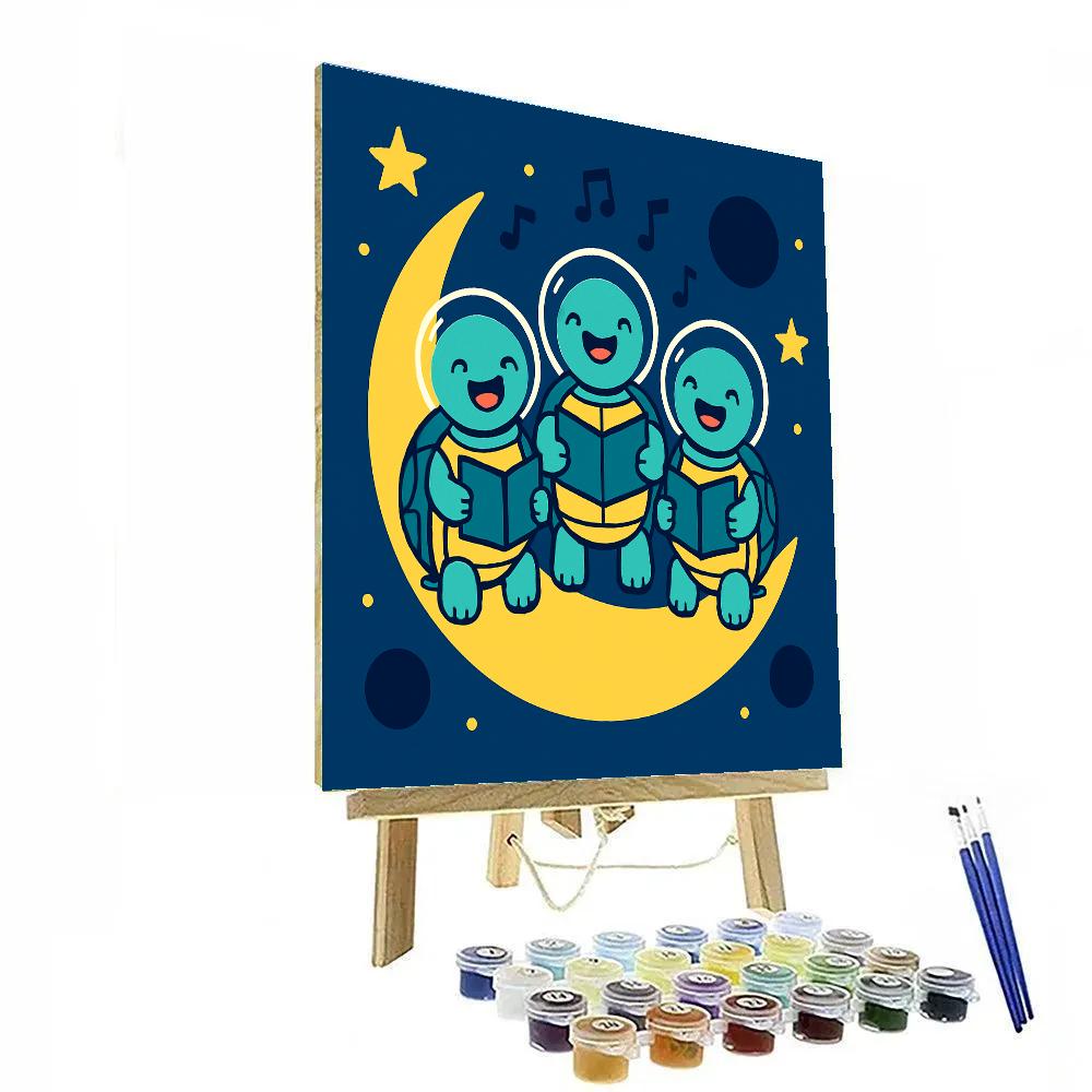 Stargazing Space Turtle Choir Painting by numbers kit