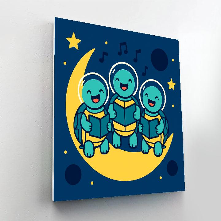 Stargazing Space Turtle Choir Painting by numbers kit