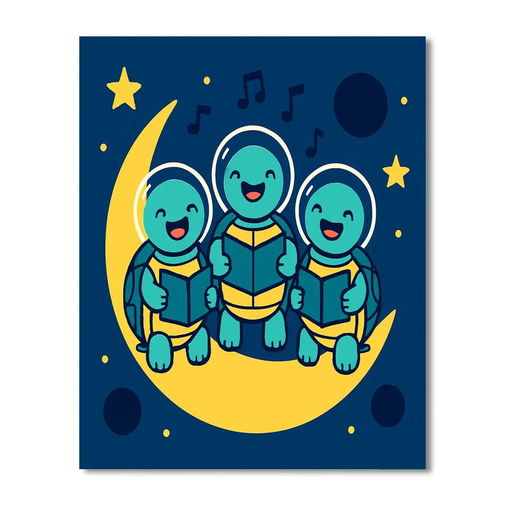 Stargazing Space Turtle Choir Painting by numbers kit