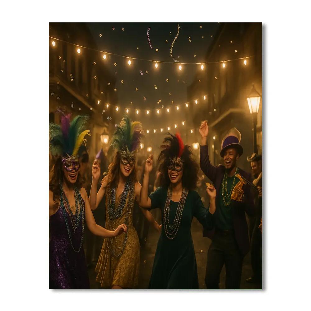 Mardi Gras Masked Street Ball painting number kit