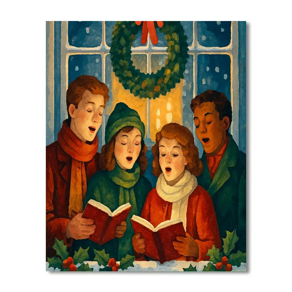 Noel Window Chorus DIY paint by numbers