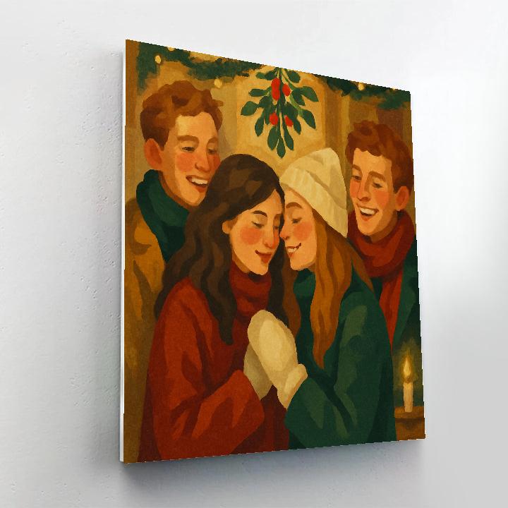 Mistletoe Gathering paint by number