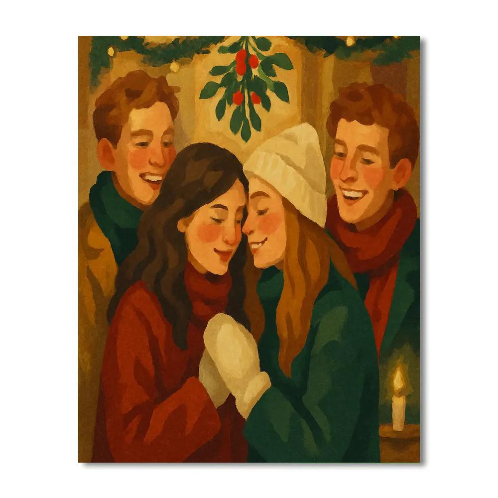 Mistletoe Gathering paint by number