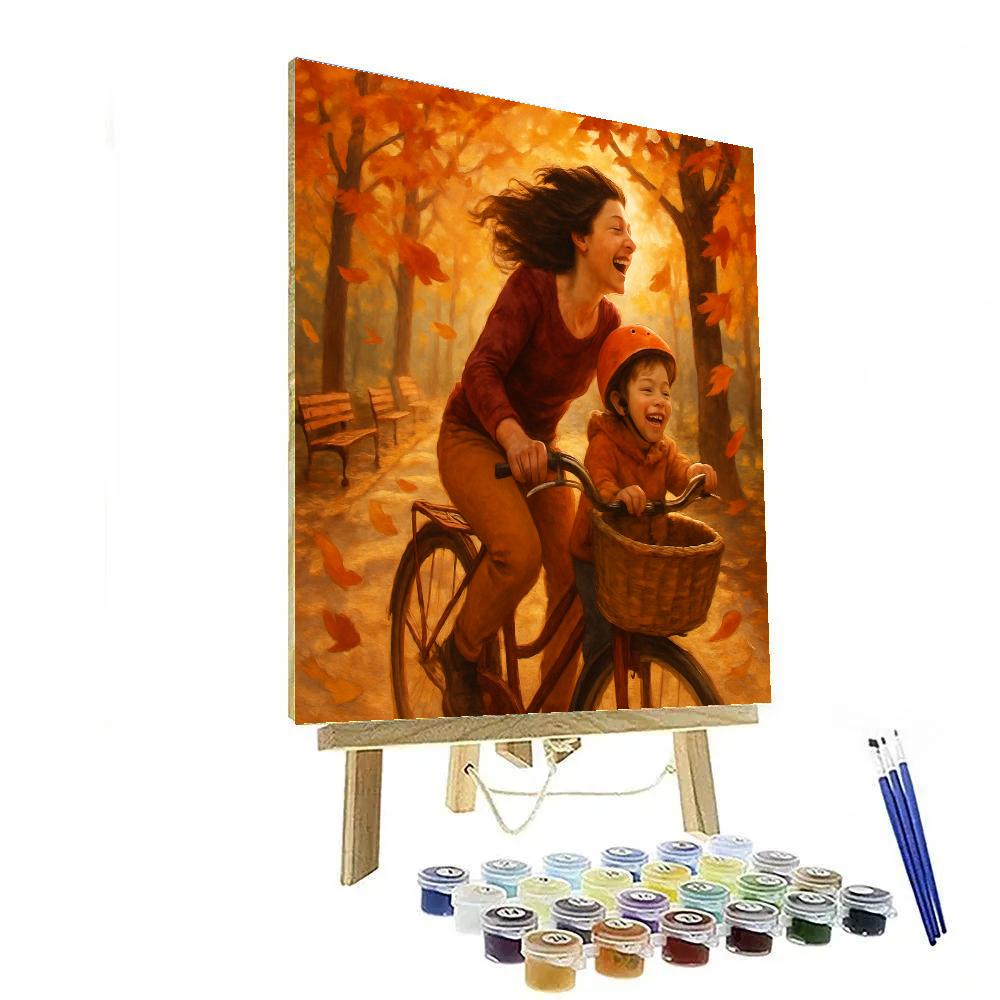 Bicycle Ride Through Autumn Park painting number kit