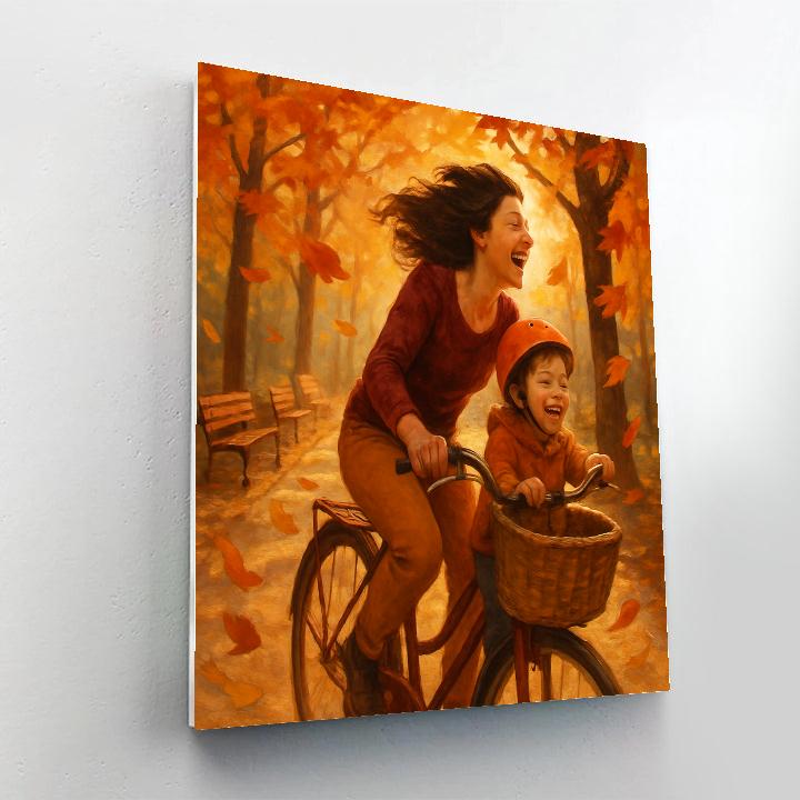 Bicycle Ride Through Autumn Park painting number kit