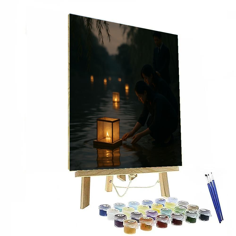 Lantern Floating Memorial River paint by numbers