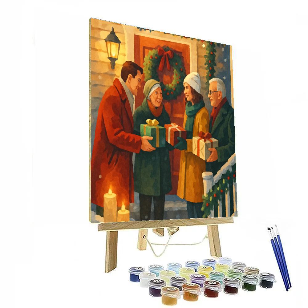 Yuletide Porch Visit paint by numbers