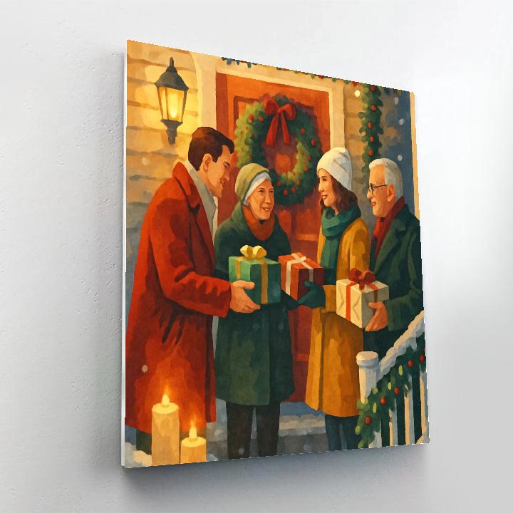 Yuletide Porch Visit paint by numbers