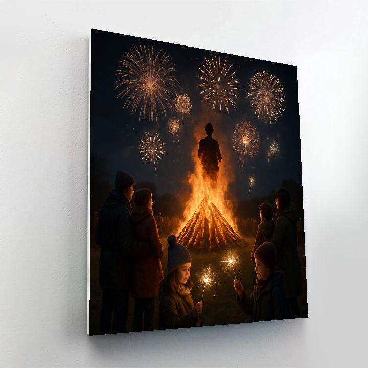 Guy Fawkes Bonfire Night Paint by numbers art