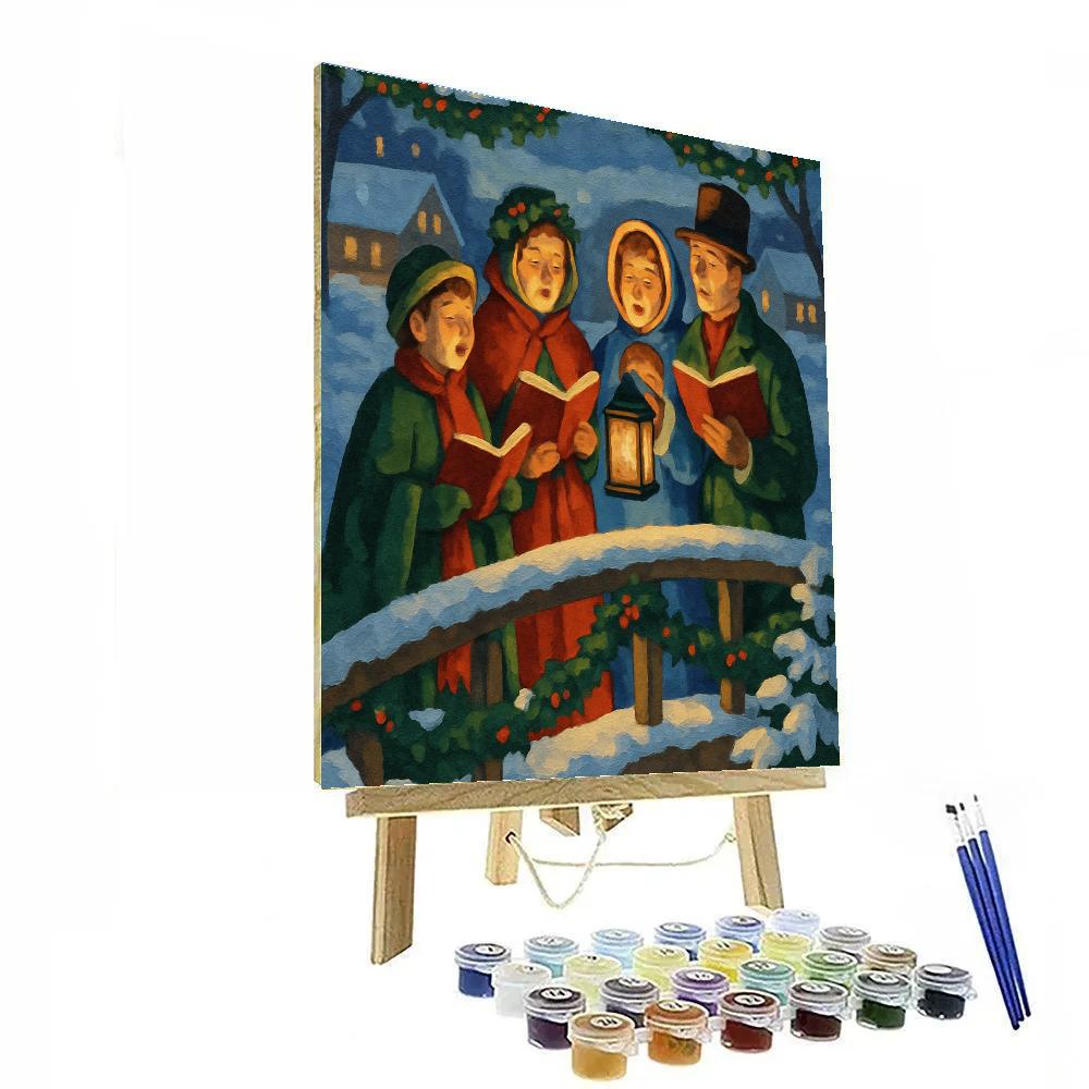Midnight Carol Lanterns painting number kit