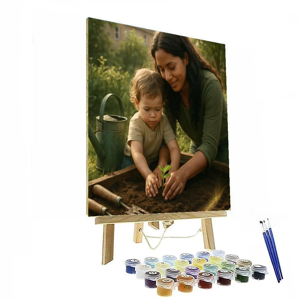 Mother And Child Planting Hope DIY paint by numbers