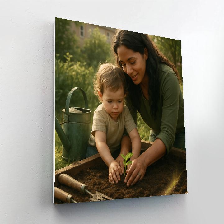 Mother And Child Planting Hope DIY paint by numbers