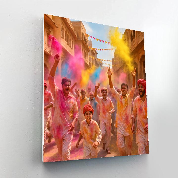Holi Festival In Jaipur Painting by numbers kit