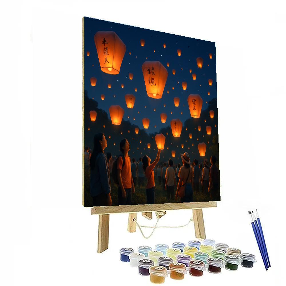 Lantern Festival In Pingxi Taiwan Painting by numbers kit