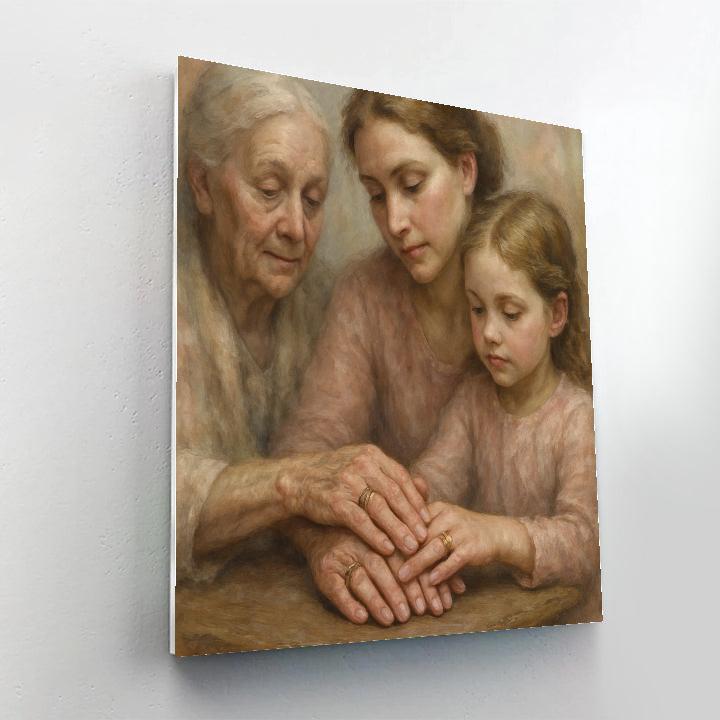 Hands Intertwined Across Generations paint by color