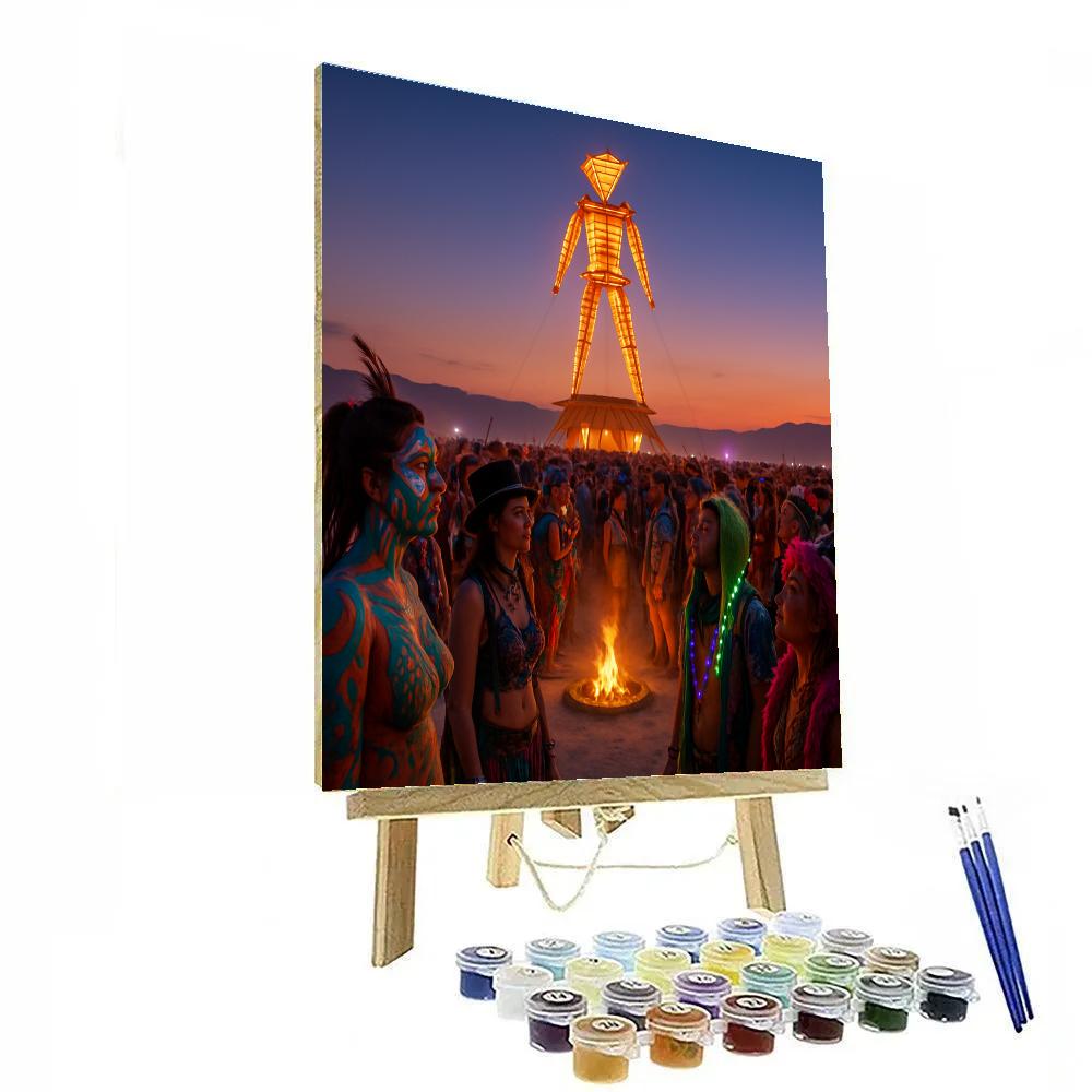 Burning Man At Black Rock Desert paint by number