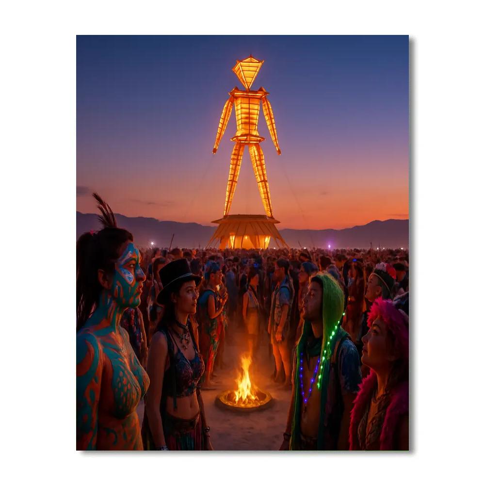 Burning Man At Black Rock Desert paint by number