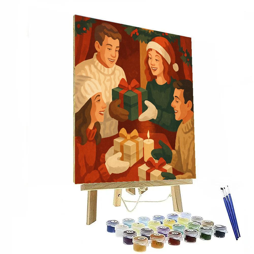 Ribboned Gift Circle paint by color