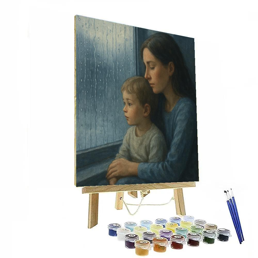 Rainy Day Window Watchers DIY paint by numbers