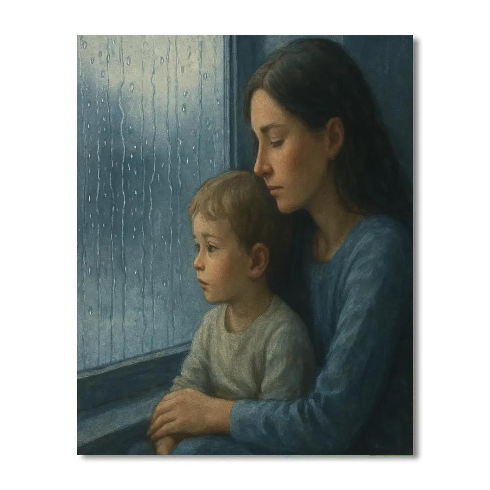 Rainy Day Window Watchers DIY paint by numbers