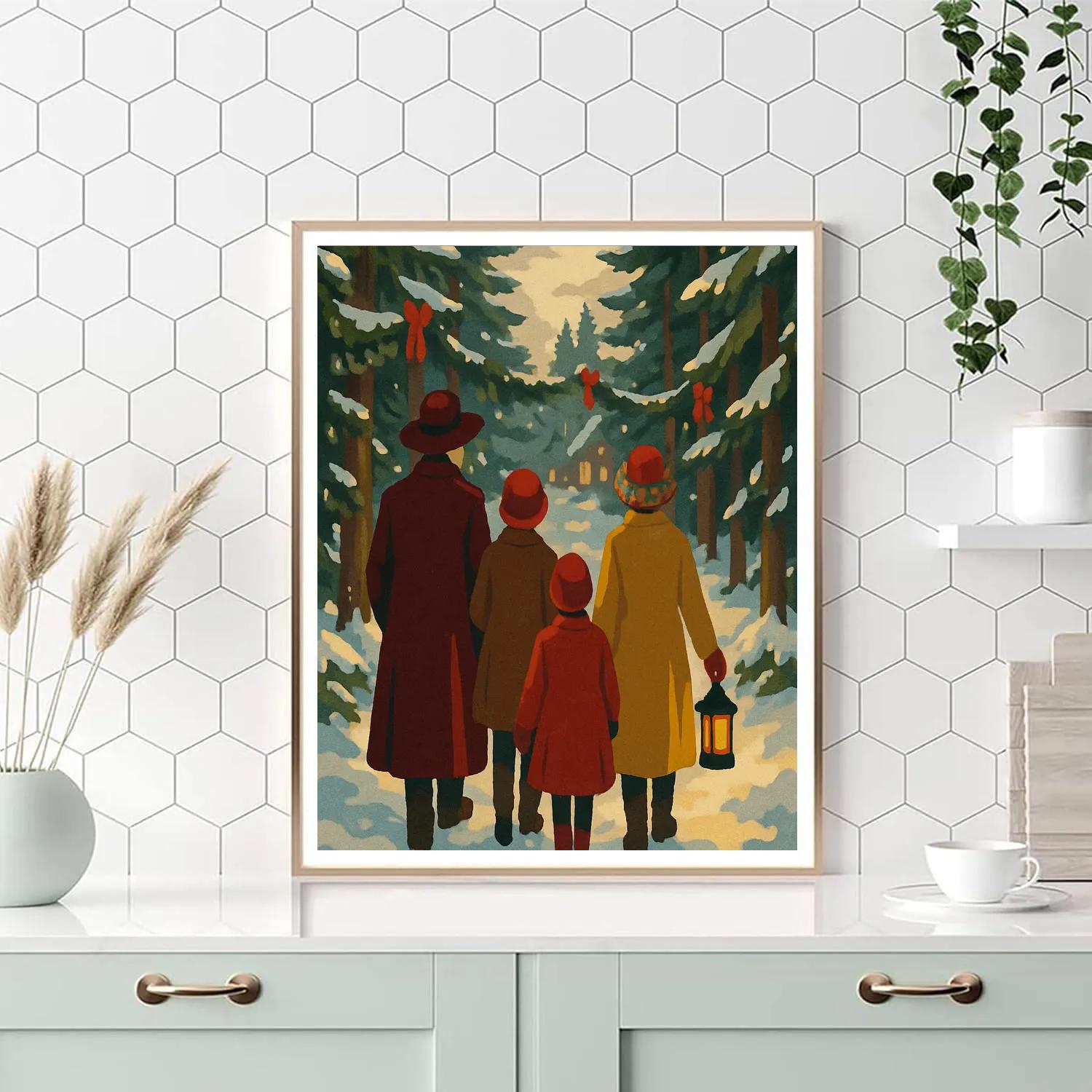 Pine Lane Carolers paint by number