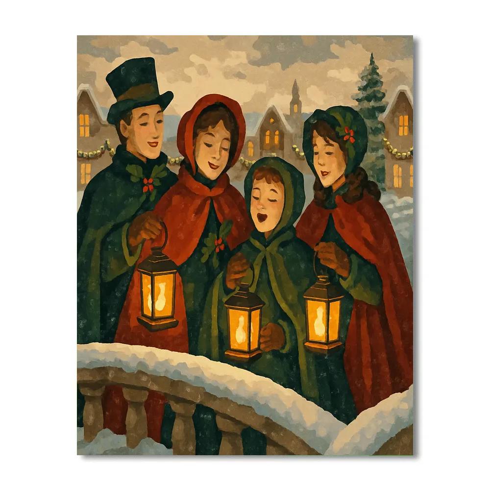 Lanterns On The Bridge painting number kit