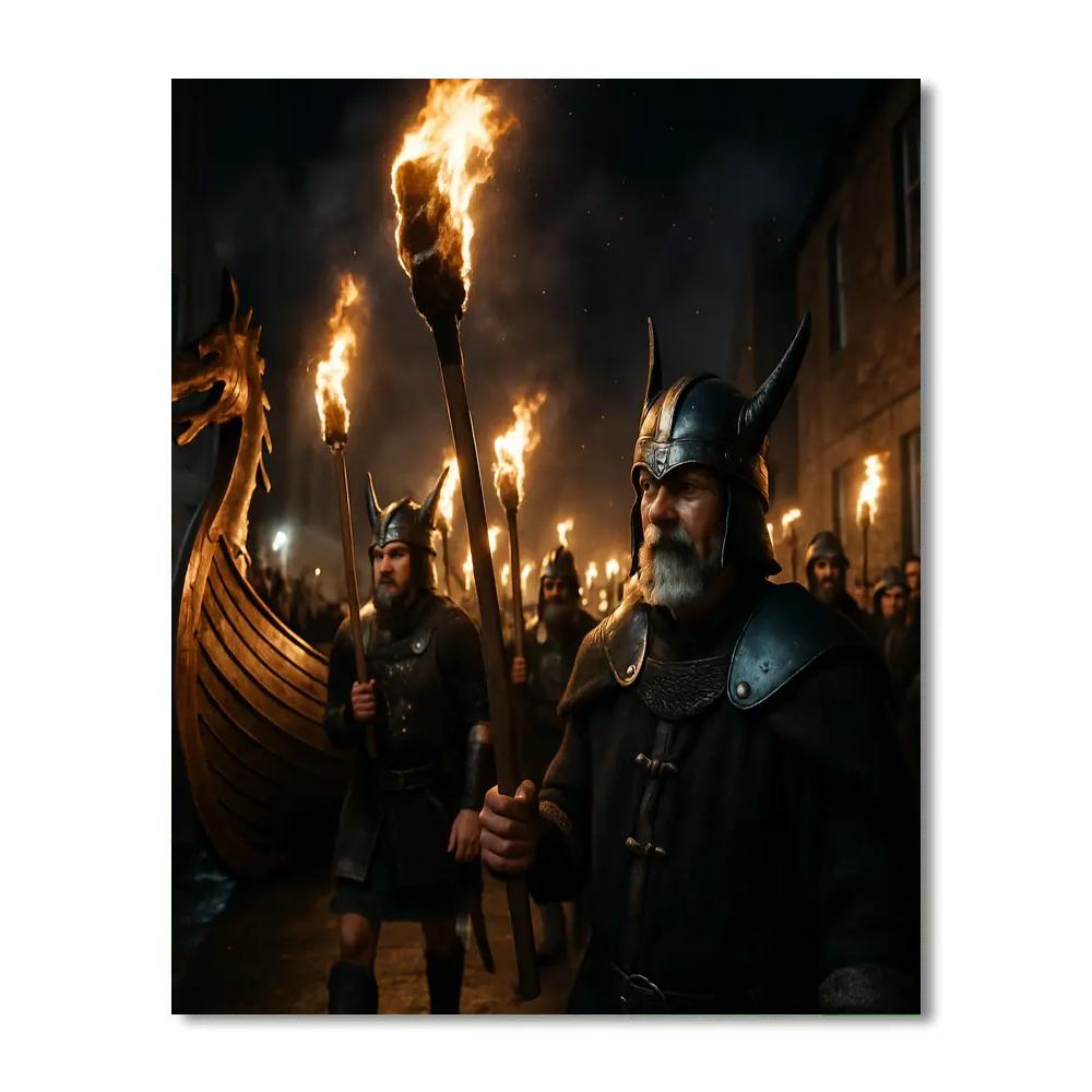 Up Helly Aa Torchlight In Lerwick painting number kit