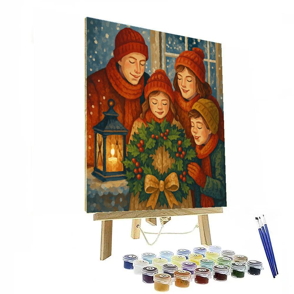 Winter Wreath Gathering Number painting