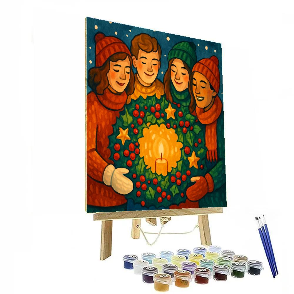 Glowing Garland Gathering DIY paint by numbers