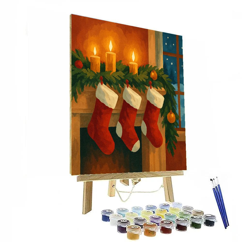 Silent Night Stockings paint by numbers