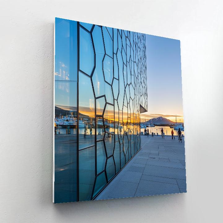 Harpa Concert Hall Facade Reykjavik Iceland Number painting