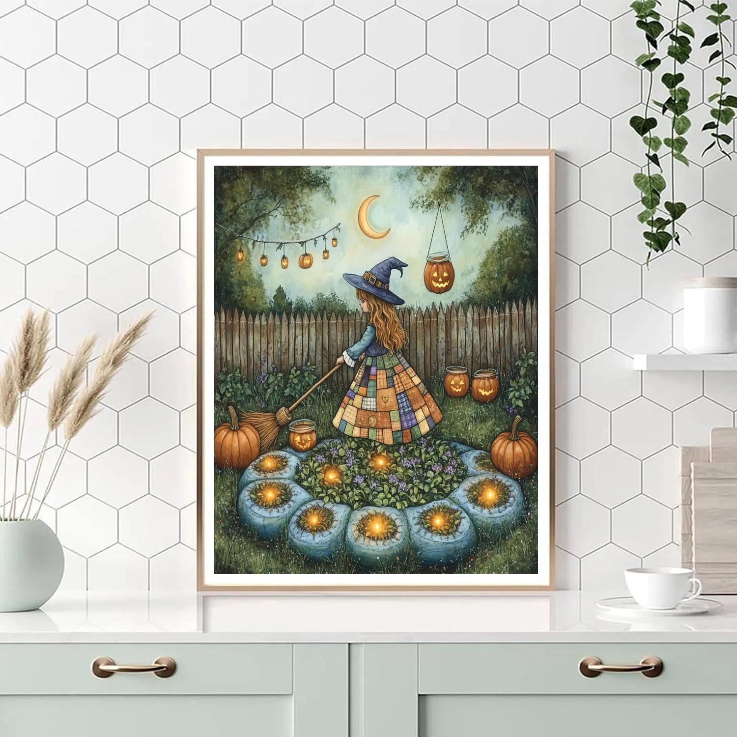 Patchwork Witch Garden paint by color