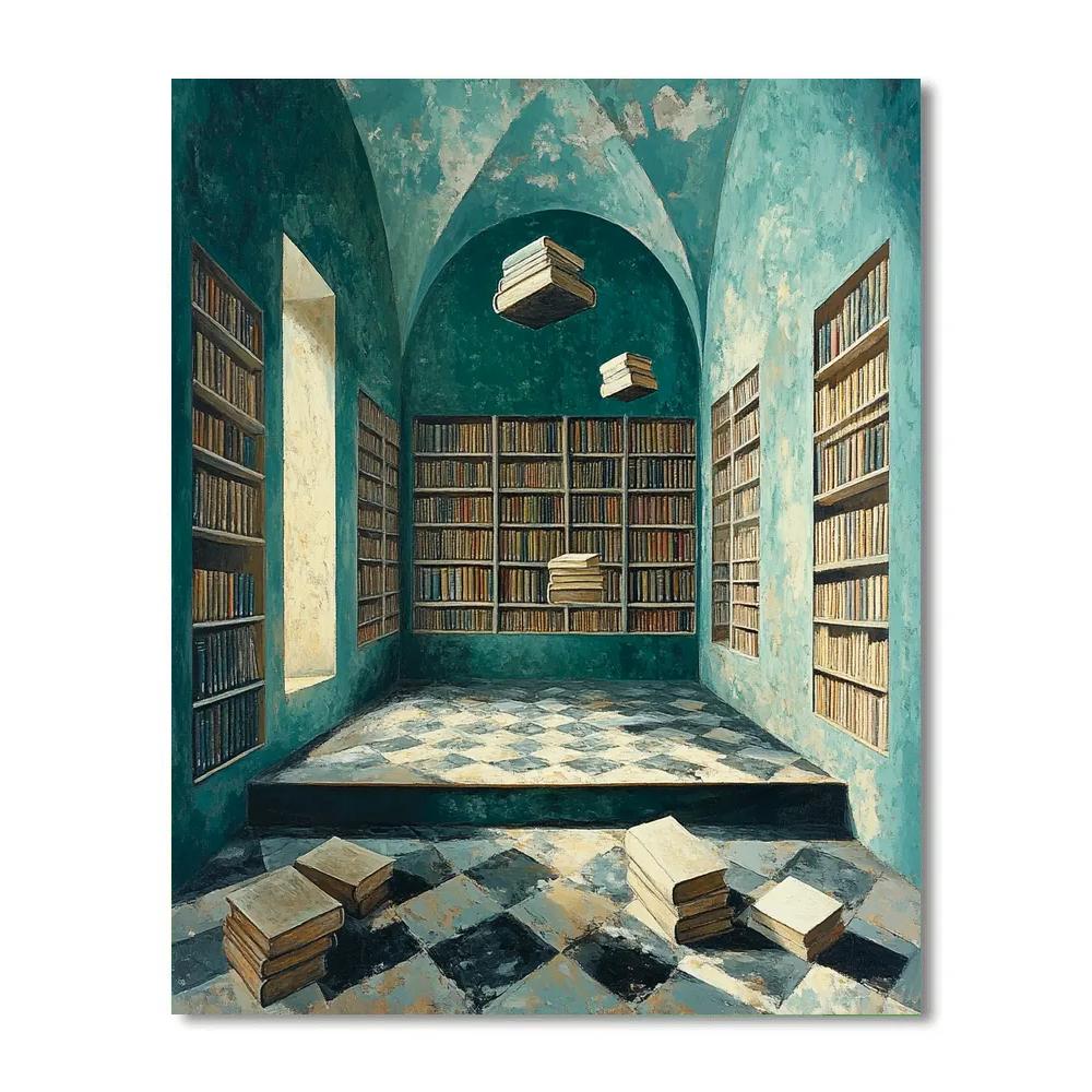 Rene Magritte Inspired Library Of Dreams Painting by numbers kit